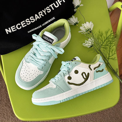 Mint Green Couple Leisure Sports Skateboard Shoes